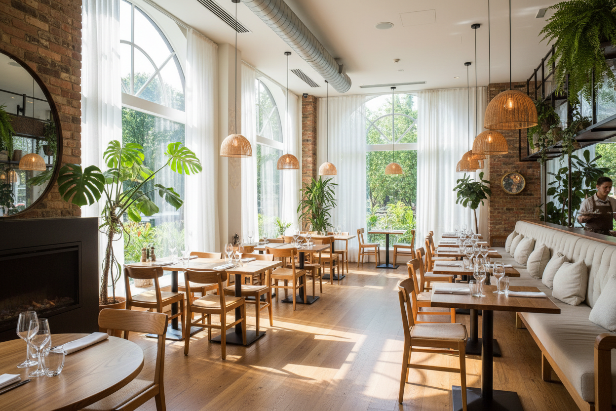 Lichtdurchflutete Gaststätte 